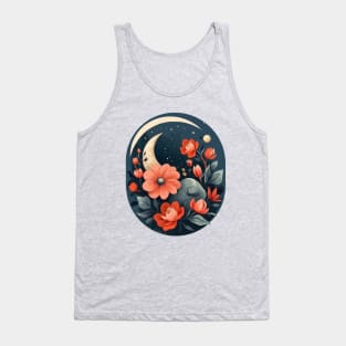 Floral Moons in Space by Akbaly Tank Top